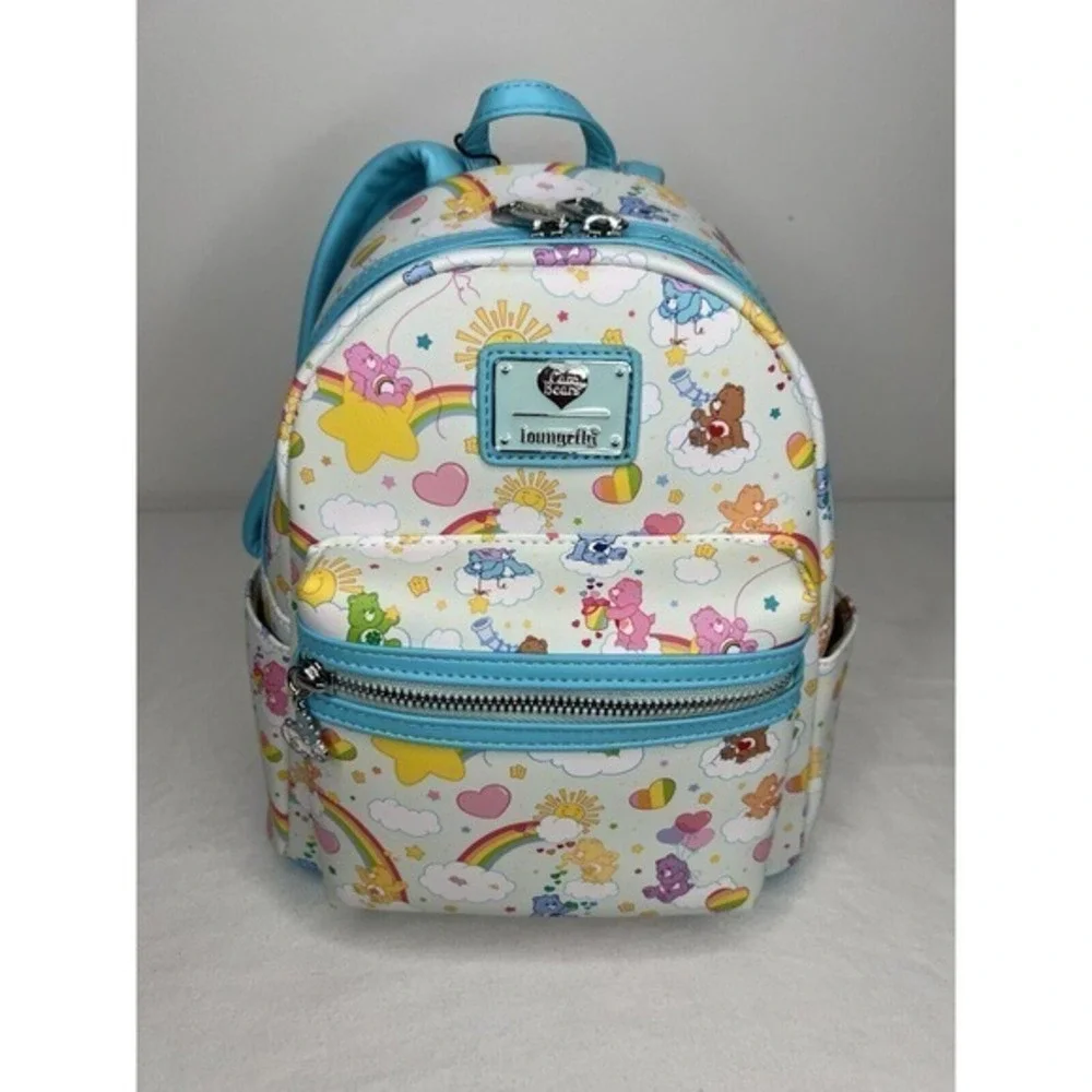 NWT Loungefly Care Bears Rainbow Colorful Mini Backpack